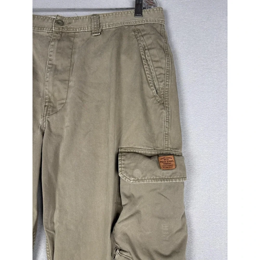 Polo Ralph Lauren Cargo Pants Mens 38x32 Beige Polo Jeans Co Relaxed Fit Canvas